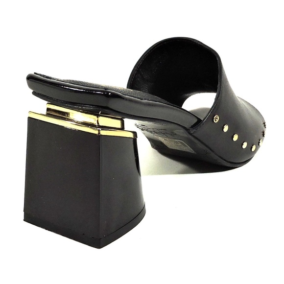 ALESSANDRO DI MARIA 🇮🇹 WOMEN'S BLACK SOFT LEATHER COMFORT SUMMER MULES - Picture 4 of 7